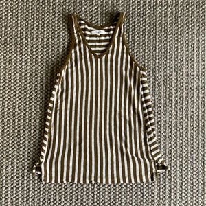 Madewell Striped Olive Green Tank Top
